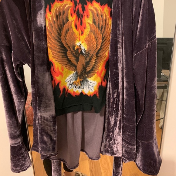 NWOT Velvet robe style tie top Size Small - Picture 5 of 8